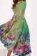 Celebrities Print Patchwork O Neck A Line Plus Size Dresses