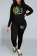 Casual Print Patchwork O Neck Long Sleeve Two Pieces