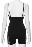 Sexy Solid Color Lace Patchwork See-Through Backless Spaghetti Strap Skinny Rompers