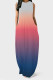 Casual Gradient Print Pocket Contrast O Neck Vest Dresses
