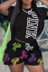 Casual Print Patchwork O Neck Short Sleeve Two Pieces