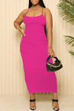 Sexy Solid Color U Neck Sling Dresses