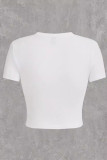 Casual Print Patchwork O Neck T-Shirts