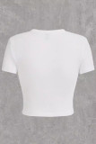 Casual Print Patchwork O Neck T-Shirts