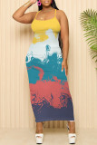 Sexy Gradient Print Contrast Printed Dresses