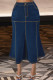 Street Solid Color Pocket Buttons Patchwork Zipper A Line Plus Size 
