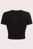 Casual Print Patchwork O Neck T-Shirts