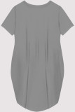 Casual Figure Print Pocket O Neck Printed Short Sleeve Dress