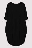 Casual Letter Print Pocket O Neck Printed Dresses