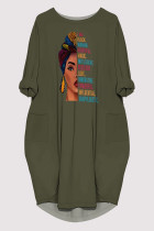 Casual Figure Print Pocket O Neck Printed Dresses