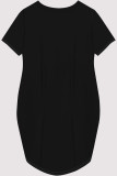 Casual Figure Print Pocket O Neck Printed Short Sleeve Dress