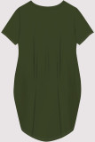 Casual Figure Print Pocket O Neck Printed Short Sleeve Dress