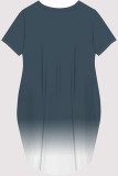 Casual Figure Print Gradient Print Pocket O Neck Printed Short Sleeve Dress