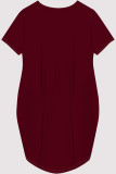 Casual Figure Print Pocket O Neck Printed Short Sleeve Dress