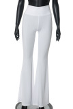 Sexy Solid Color Pocket Patchwork Regular Low Waist Speaker Patchwork Bottoms