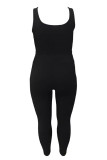 Sexy Solid Color Patchwork U Neck Plus Size Two Pieces