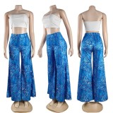 Casual Print Boot Cut High Waist Speaker Full Print Trousers