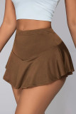 Sexy Solid Color Patchwork Regular Mid Waist Speaker Patchwork Bottoms