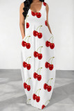 Casual Fruit Print Pocket U Neck Printed Dresses