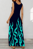 Casual Geometric Print Pocket U Neck Printed Dresses