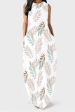 Casual Floral Print Pocket O Neck Printed Dresses