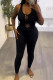 Casual Solid Color Hollow Out U Neck Sleeveless Two Pieces