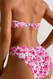 Sportswear Print Patchwork Backless Swimwears(With Paddings)