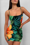 Sexy Geometric Print Cartoon Print Contrast Printed Dresses