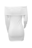 Sexy Solid Color Patchwork Backless Off Shoulder Wrapped Skirt Dresses