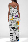 Sexy Butterfly Print Letter Print U Neck Printed Dresses