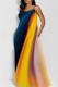 Casual Gradient Color Pocket Patchwork Backless Spaghetti Strap Sling Dresses