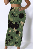 Casual Graffiti Print Camouflage Print Contrast Regular High Waist Full Print Bottoms