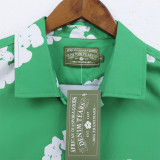 Casual Print Buckle Patchwork Shirt Collar Tops