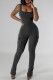 Casual Solid Color Pocket Patchwork U Neck Sleeveless Two Pieces