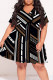 Casual Geometric Print Flowers Splashed ink printing Contrast V Neck Printed Plus Size Dresses