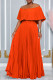 Elegant Solid Color Patchwork Backless Pleated Off Shoulder Long Dresses