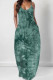 Sexy Gradient Color Pocket Patchwork Backless Spaghetti Strap Sling Dresses