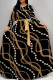 Elegant Print Patchwork Strap Design O Neck A Line Dresses