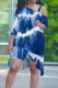 Casual Street Gradient Leopard Stripe Splashed ink printing Contrast Sloping Shoulder Plus Size Two Pieces