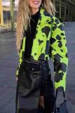 Street Print Patchwork Cardigan Collar Outerwear