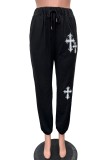 Casual Print Basic Regular High Waist Conventional Positioning Print Trousers