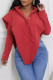Casual Solid Color Buckle Patchwork Turndown Collar Tops
