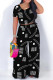Casual Plaid Geometric Print Contrast O Neck Short Sleeve Two Pieces