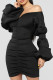 Sexy Solid Color Patchwork Ruched Zipper V Neck Wrapped Skirt Dresses