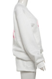 Casual Print Patchwork O Neck Long Sleeve Two Pieces