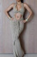 Sexy Solid Color Hollow Out Patchwork Ruched Deep V Neck Long Dresses