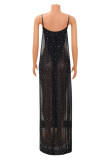 Sexy Patchwork Slit Spaghetti Strap Bodycon Bodysuits