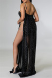 Sexy Patchwork Slit Spaghetti Strap Bodycon Bodysuits