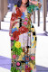Casual Floral Print Belted V Neck Long Plus Size Dresses