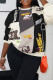 Casual Print Basic O Neck Tops